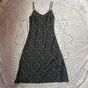 Black Midi Dress w/ White Flowers
